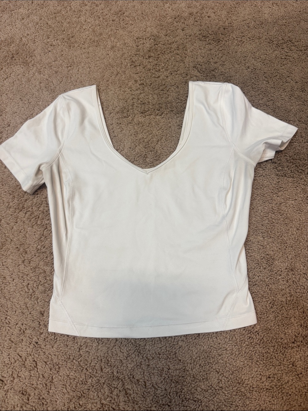 Lululemon align White V-Neck Short Sleeve Women's Top